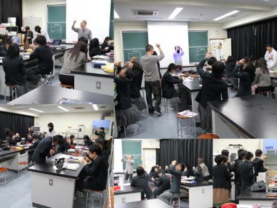 附属中学で教員希望の学生が理科実験にチャレンジ(2月)